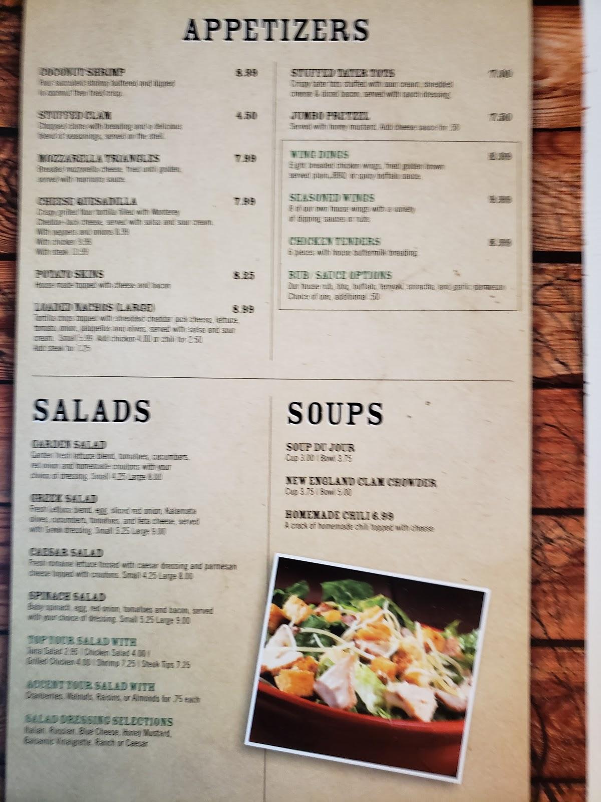 Menu at Quaker Tavern restaurant, Uxbridge, 466 Quaker Hwy 1603