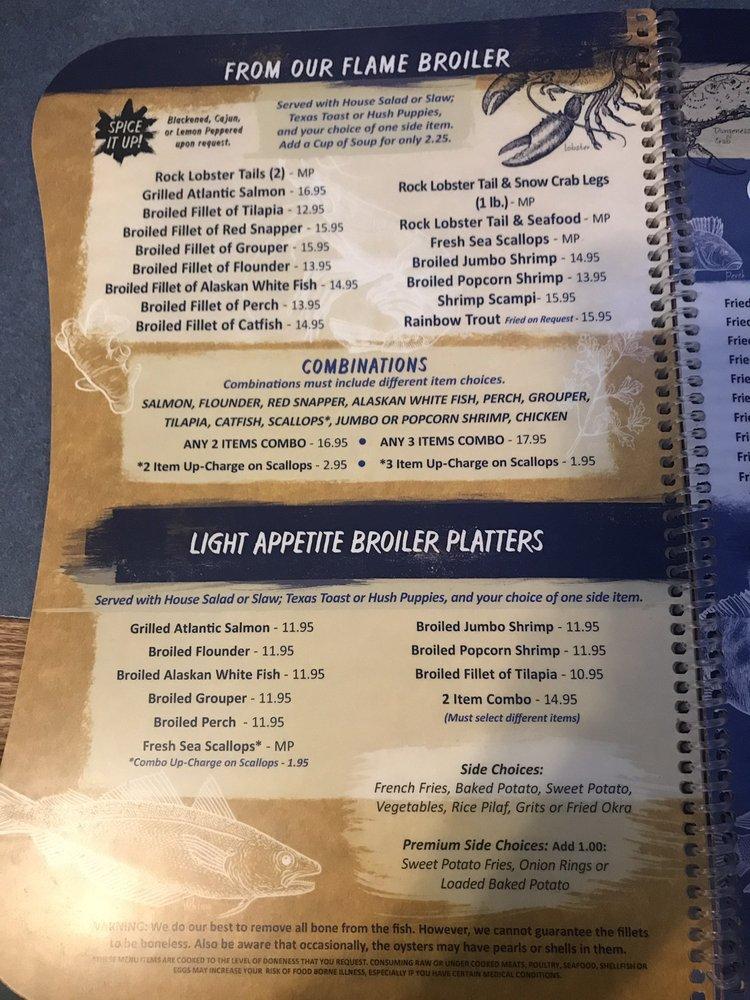 Menu at Bay Breeze Seafood Restaurant, Lovejoy