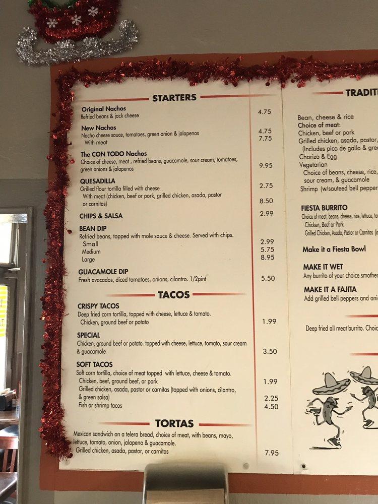 Menu At Cinco De Mayo Restaurant, Martinez, Pacheco Blvd