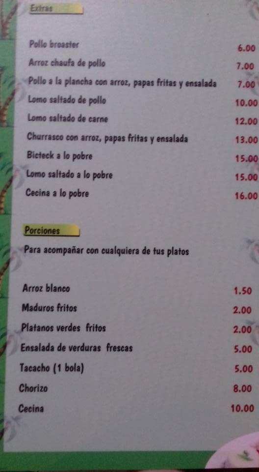 Carta Del Restaurante De La Selva Su Encanto Lima