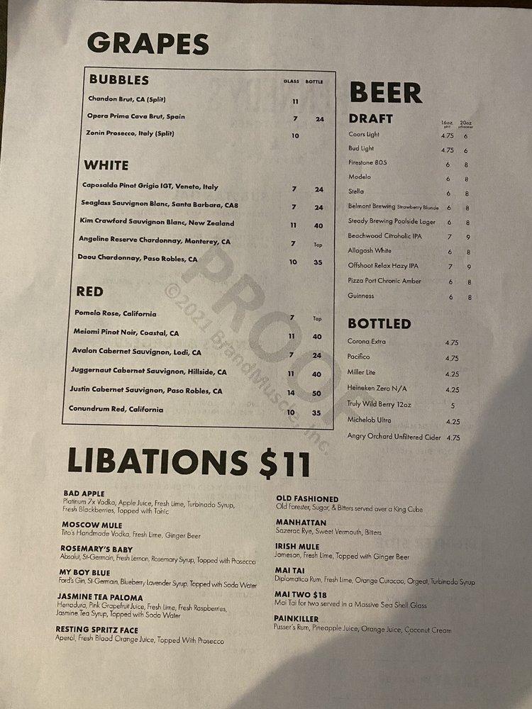 Menu at Kennedy's Craft Kitchen & Cocktails pub & bar, Long Beach