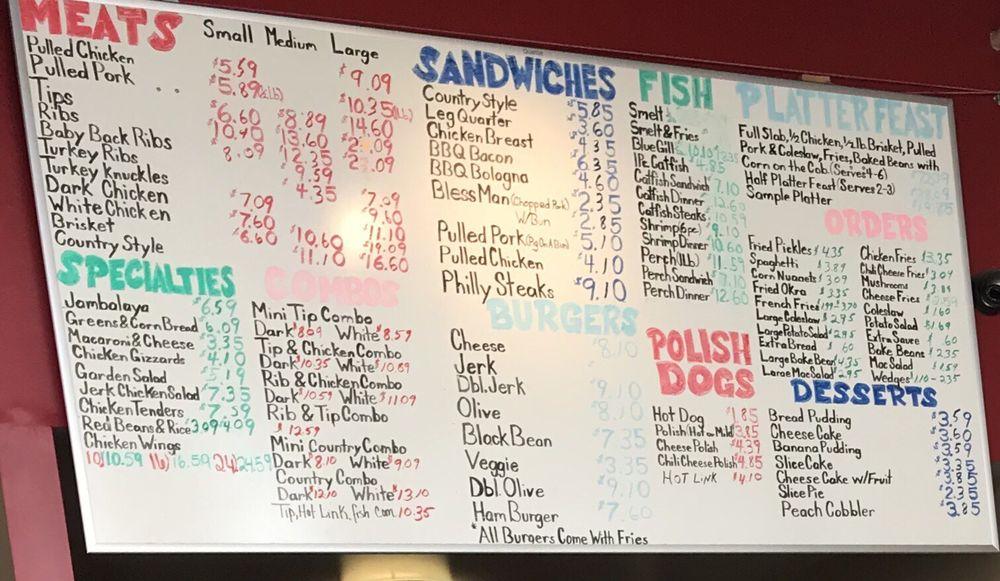 Menu at LARK'S BARBQUE, Benton Harbor