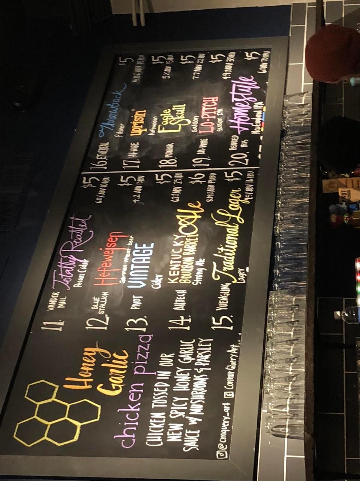 Menu at Rolling Oven Taproom restaurant, Versailles