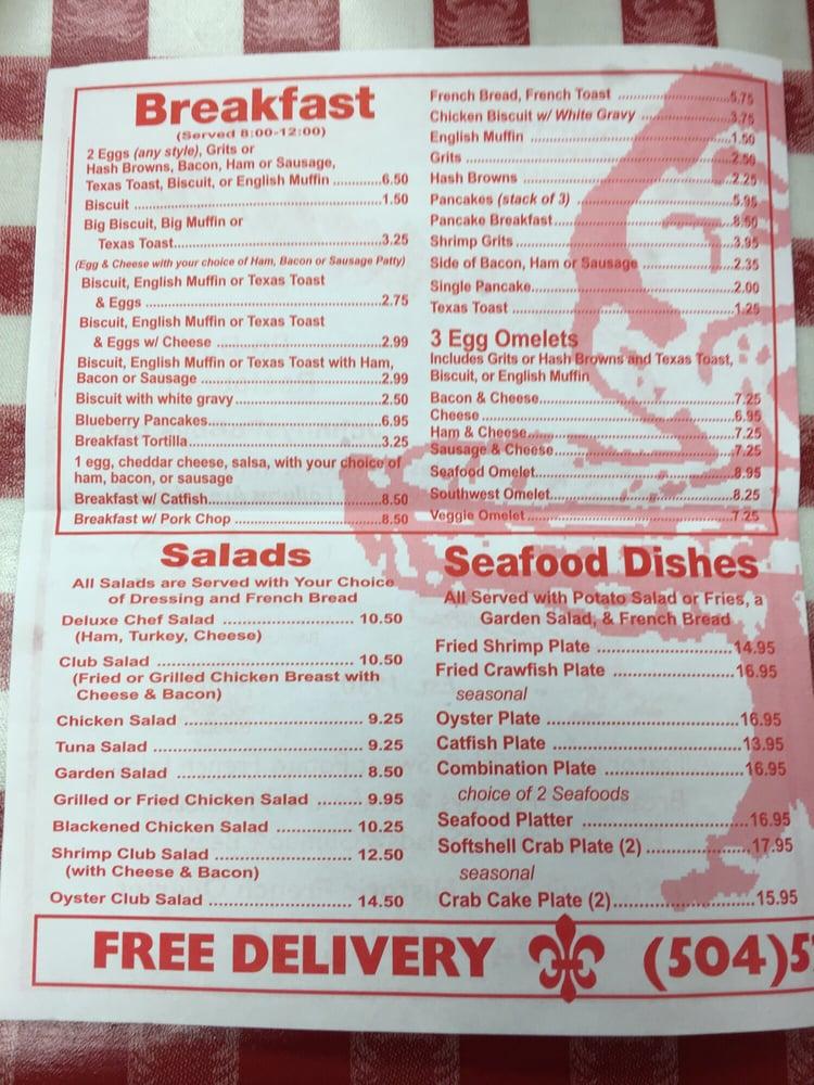 Menu At Johnnys Po Boys Fast Food New Orleans