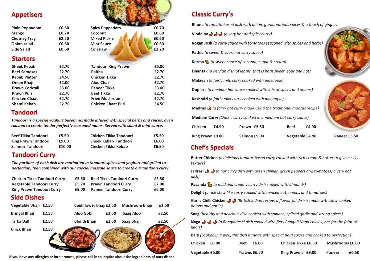 Menu at Jubo Raj fast food, Swansea