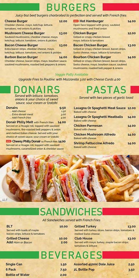 Menu at Milano's Pizza & Grill pizzeria, Fort McMurray
