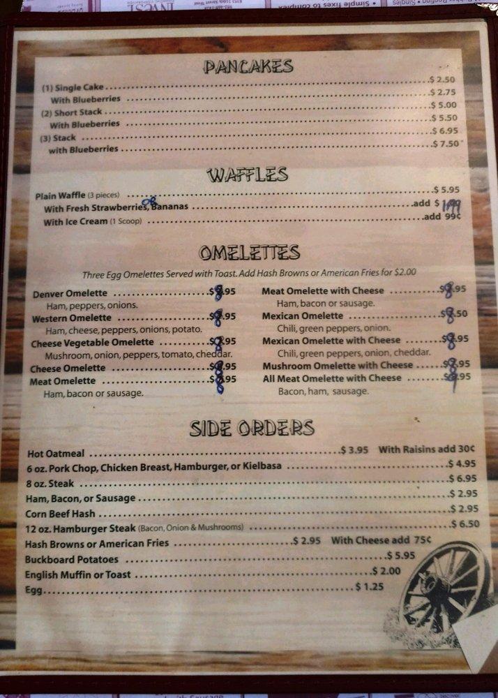 Menu at Buckboard restaurant, Lakeville