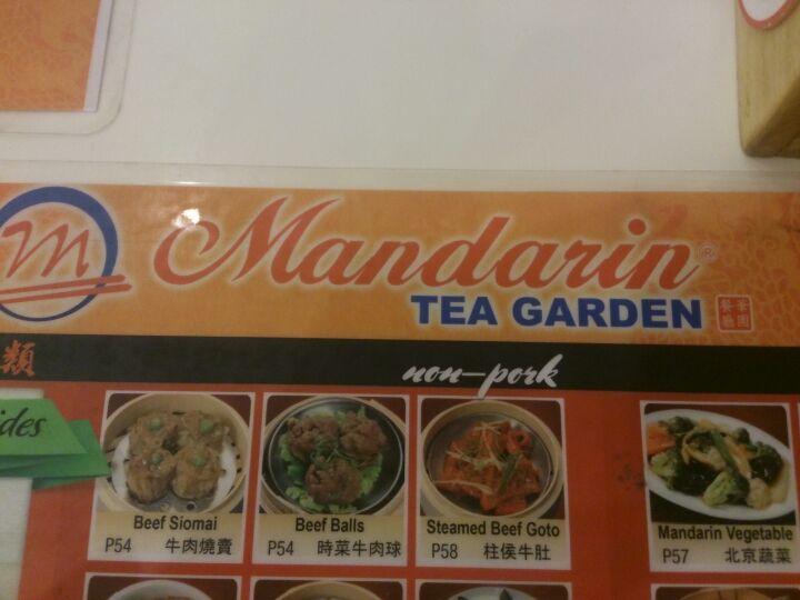 Menu at Mandarin Tea Garden restaurant, Surigao City