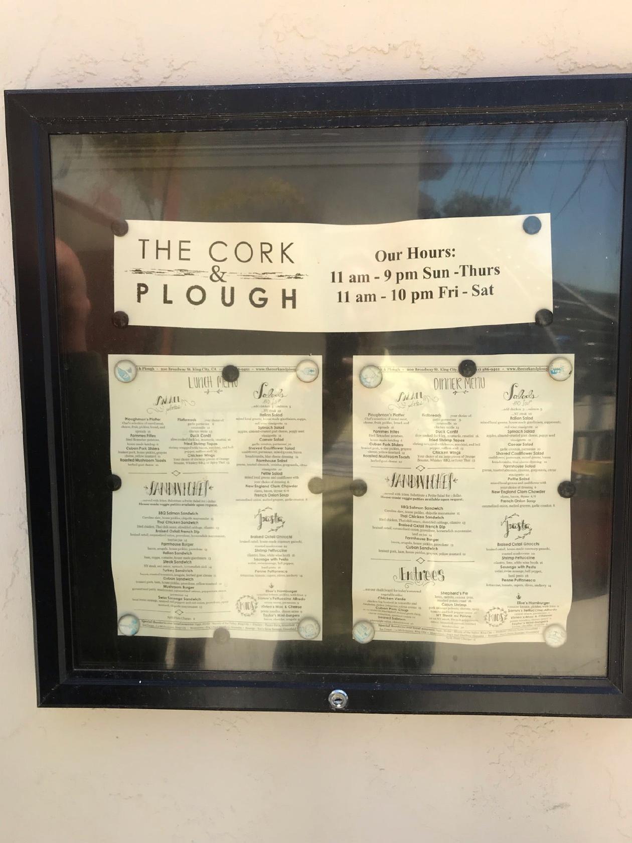 Menu at The Cork & Plough pub & bar, King City