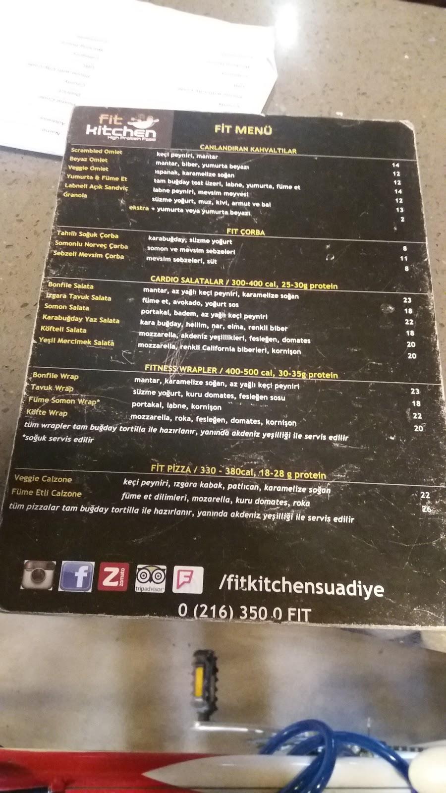 Menu at Fit Kitchen, Istanbul, Mercan Sk. No:5