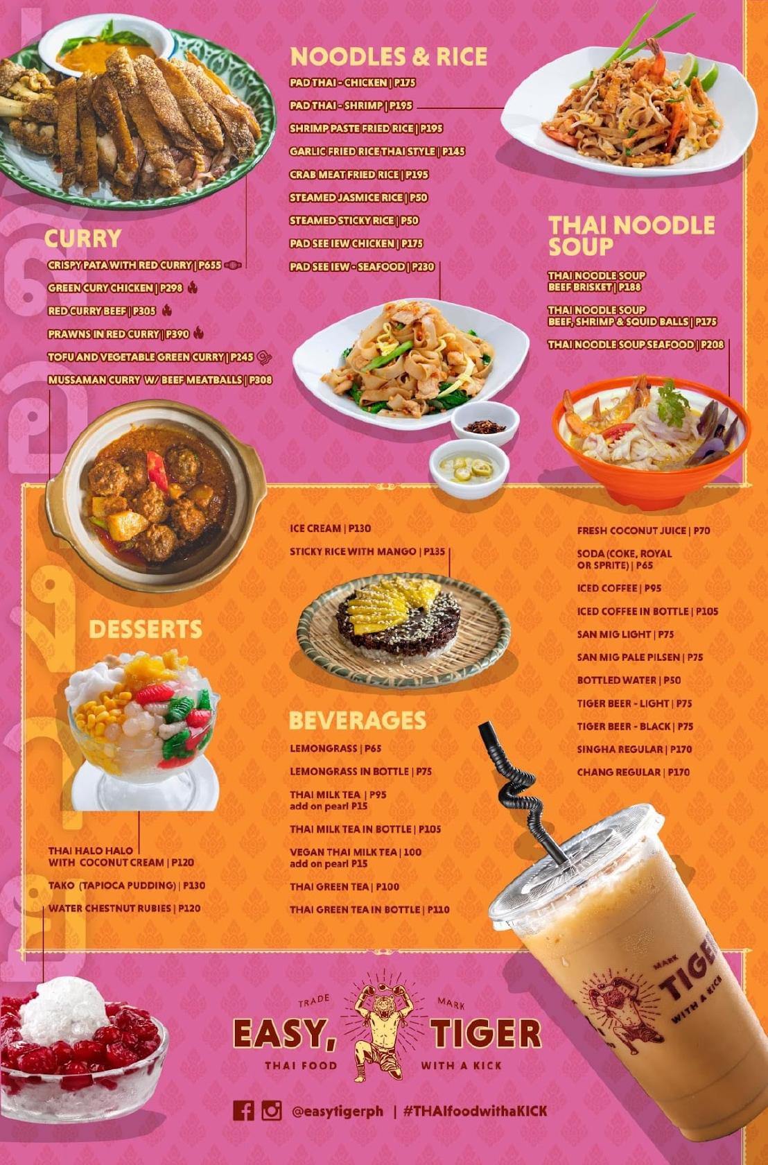 Menu at Easy Tiger restaurant, Quezon City, 116 Eastwood Ave