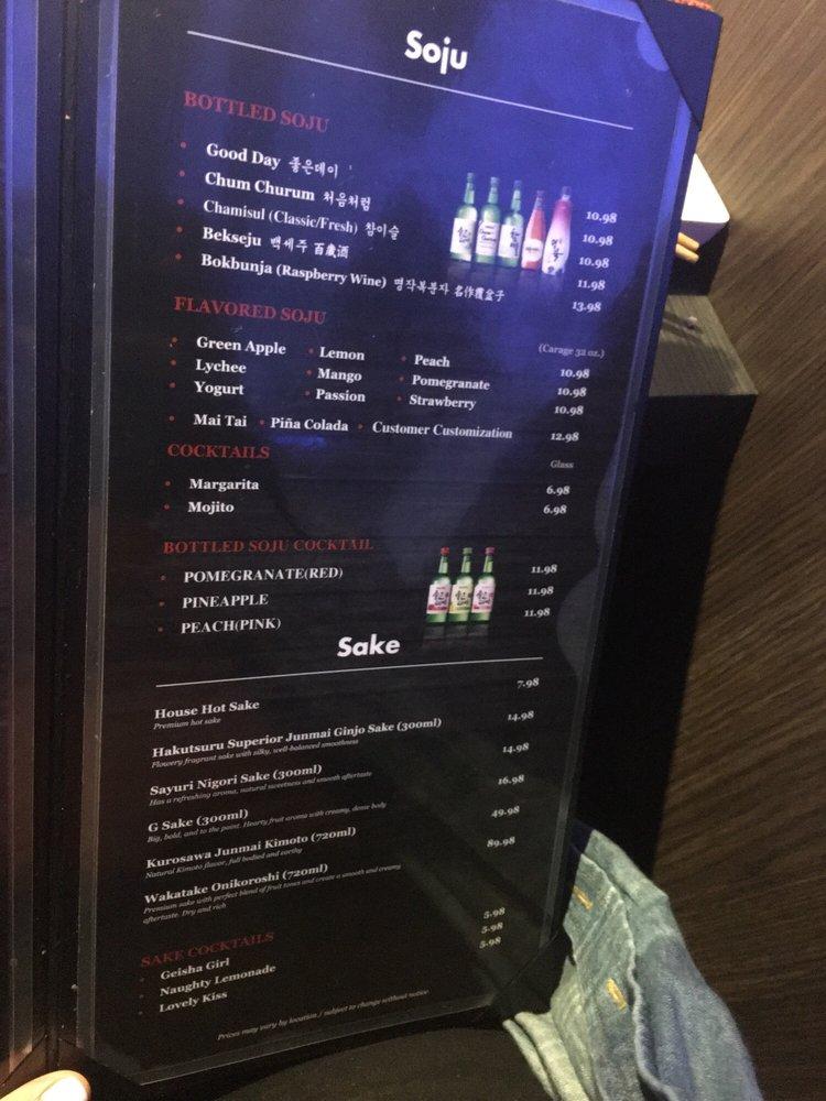 Menu at Gen Korean BBQ House, Torrance, Crenshaw Blvd