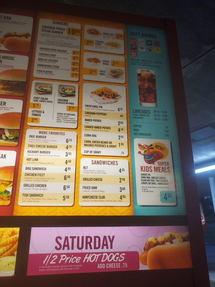 Menu at Chuck’s Steak Sandwiches restaurant, Midwest City, S Midwest Blvd
