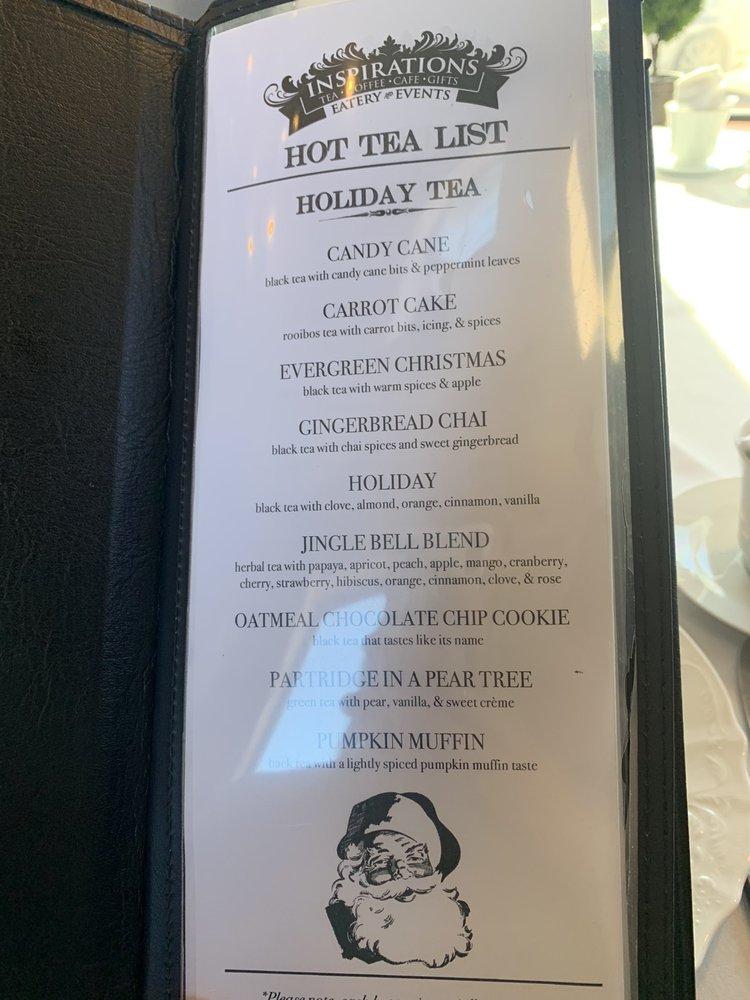 Menu at Inspirations Tea Room, Eatery, & Events restaurant, Edmond