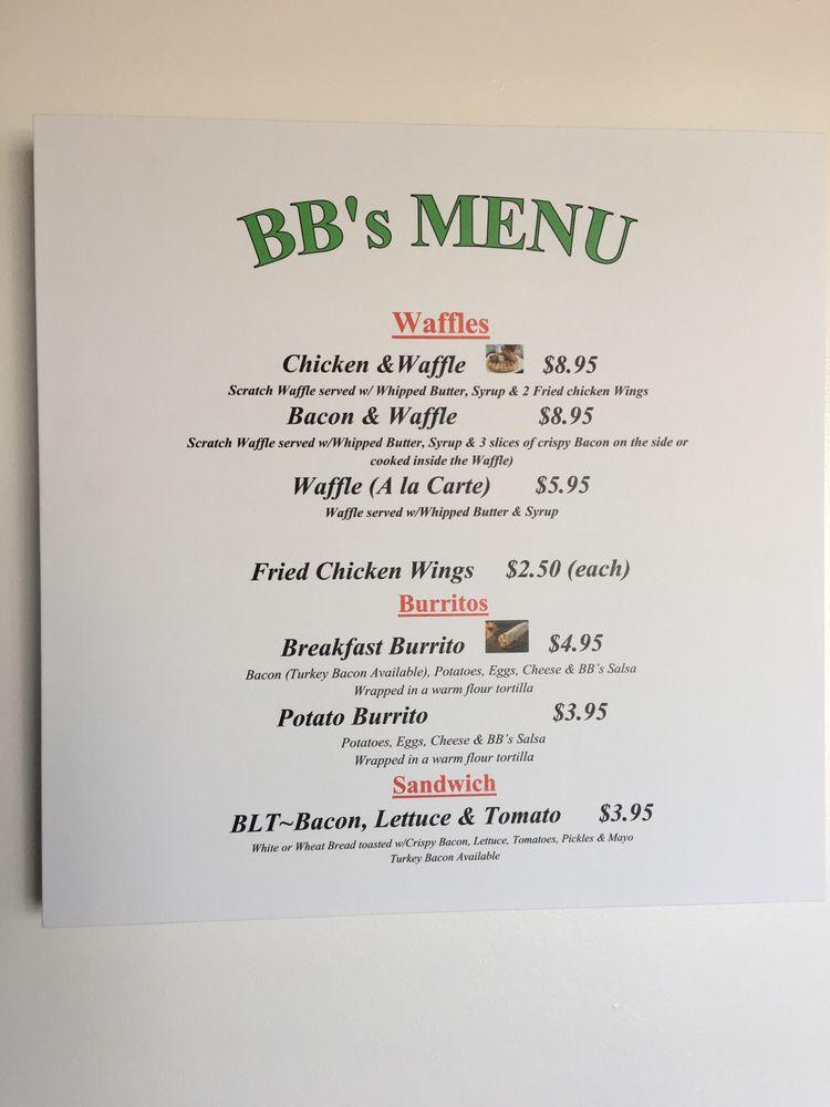 Menu at BB's Cafe, Covina