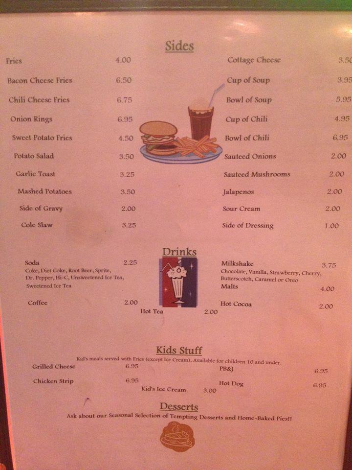 Menu at Ginger's Restaurant, Soldotna