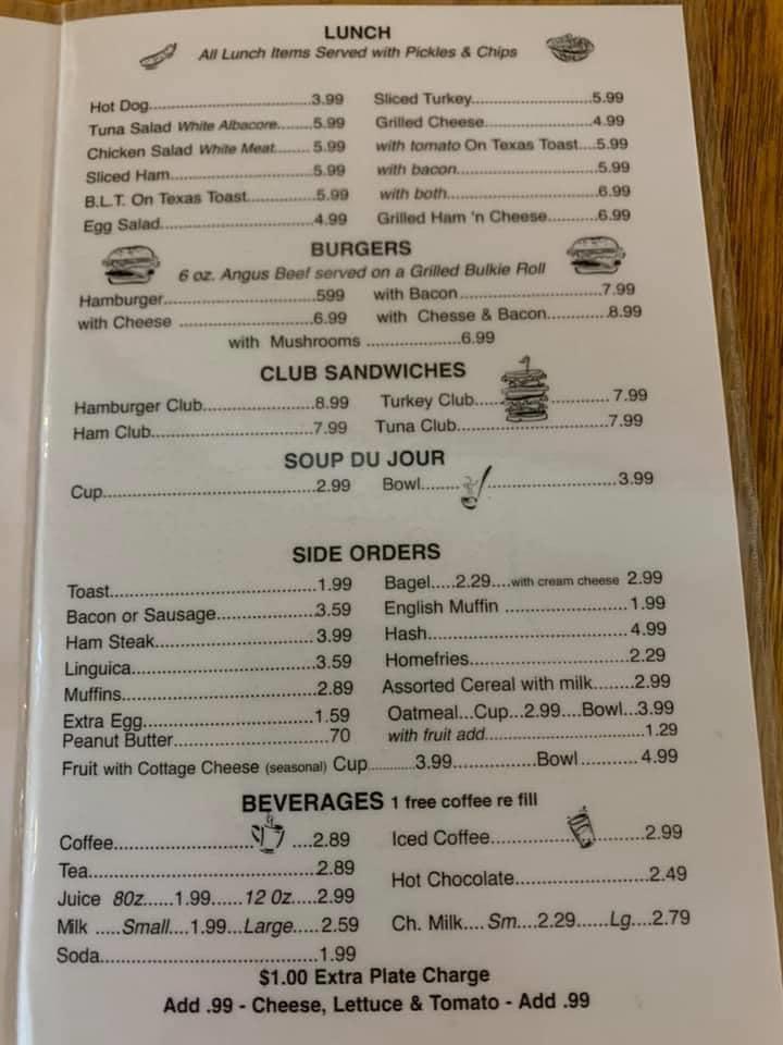 Menu at The Breakfast Nook restaurant, Wareham