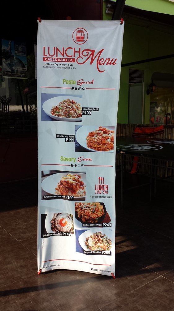 Menu at Cable Car Makati pub & bar, Makati, Paseo Tesoro Building