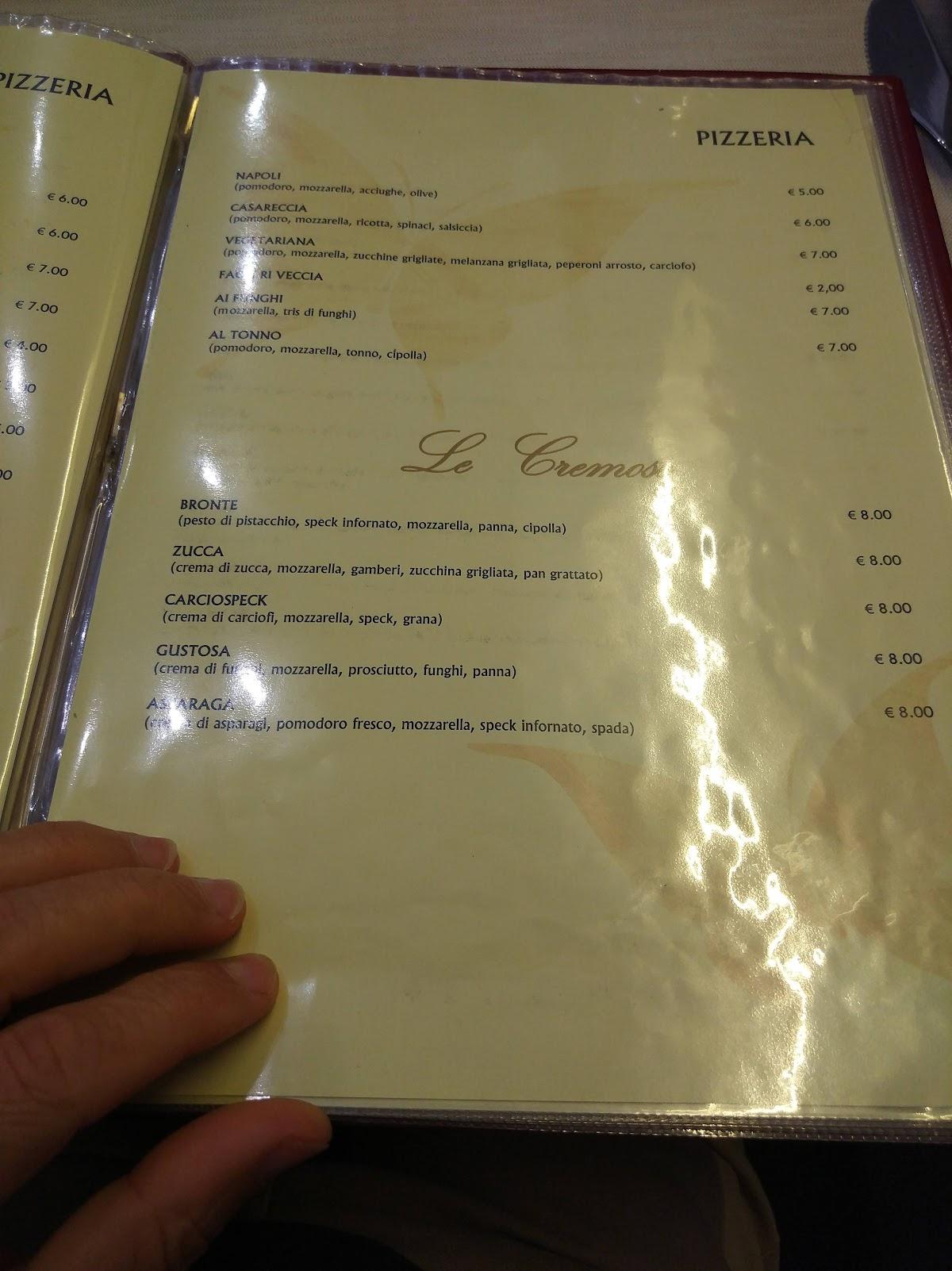 Menu da Diana Ristorante Pizzeria, Comiso