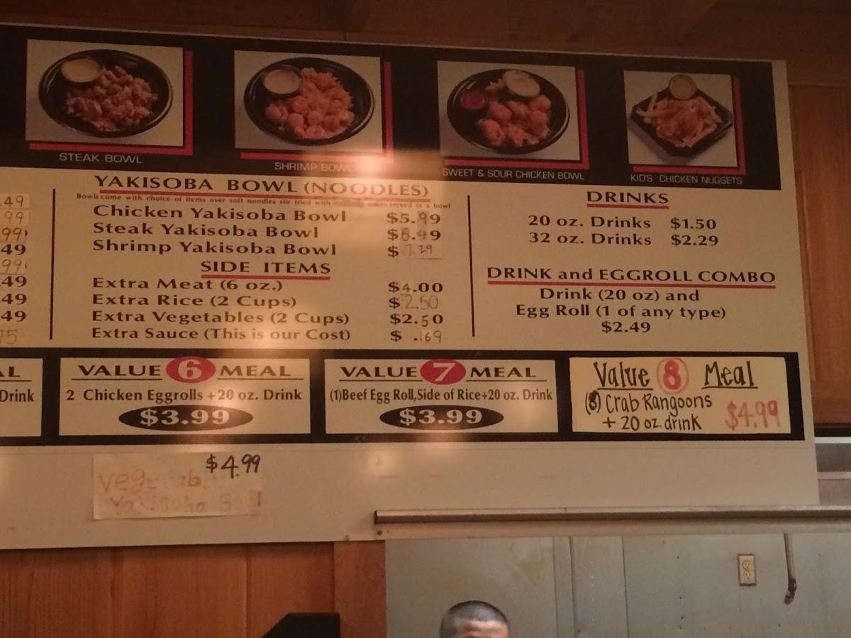 Carta del restaurante Hibachi Express, Americus