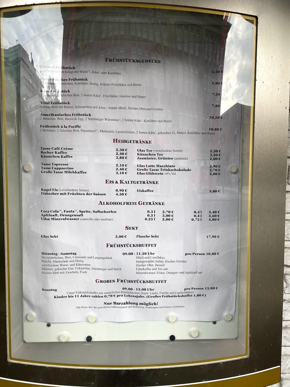 Speisekarte von Pacific Café · Restaurant, Wilhelmshaven, Virchowstraße 11