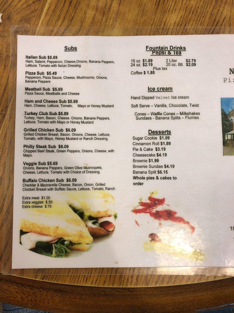 Menu at North Star Pizza & Ice Cream pizzeria, Blue Rock