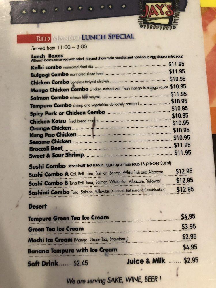 Menu At Red Mango Grill Restaurant Phelan 4274