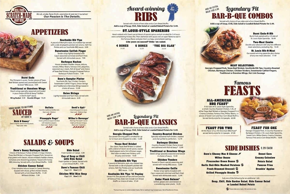 Menu At Famous Dave's Bar-B-Que, Sioux City