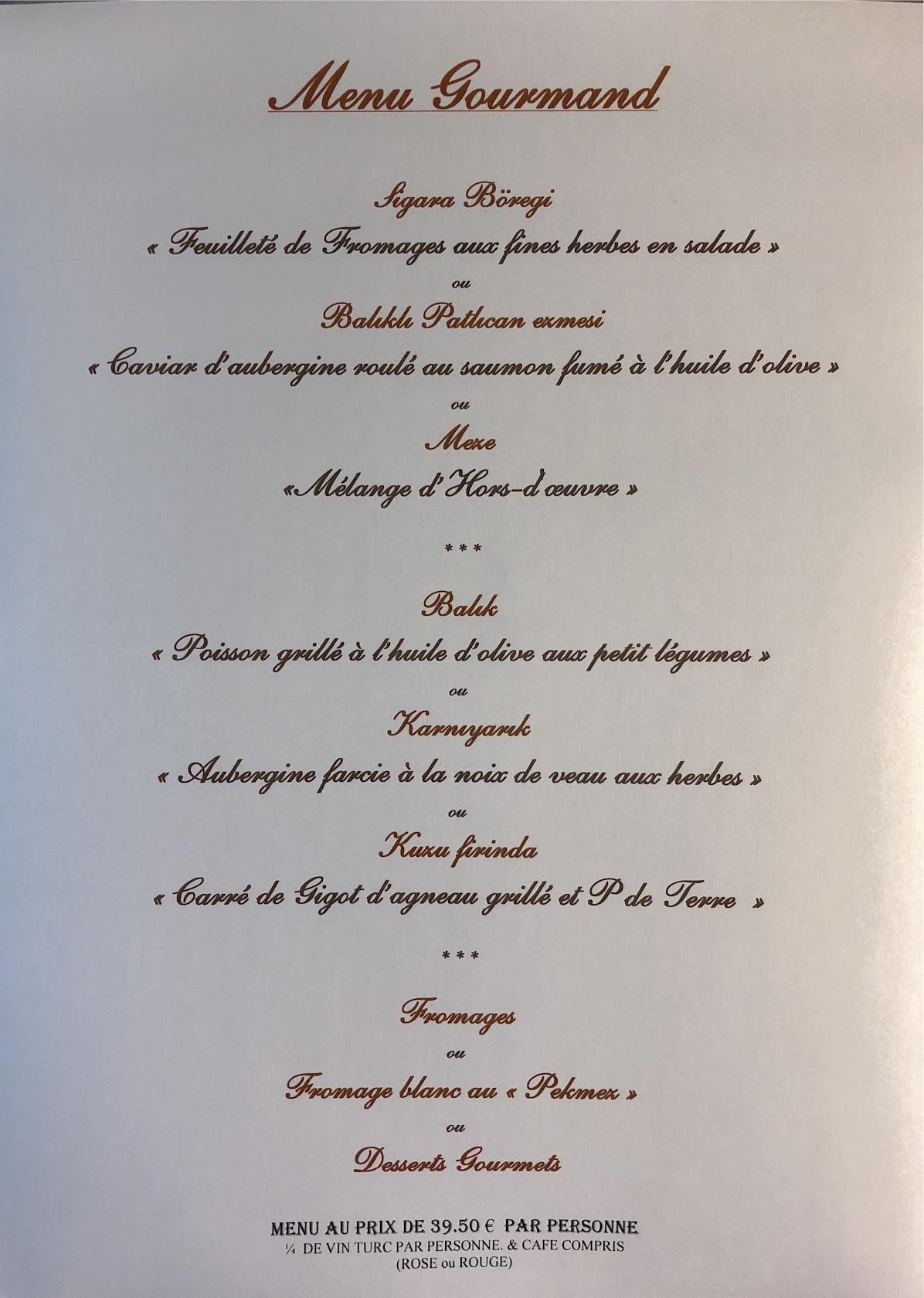 Menu at Restaurant le Pacha Auxerre, Auxerre