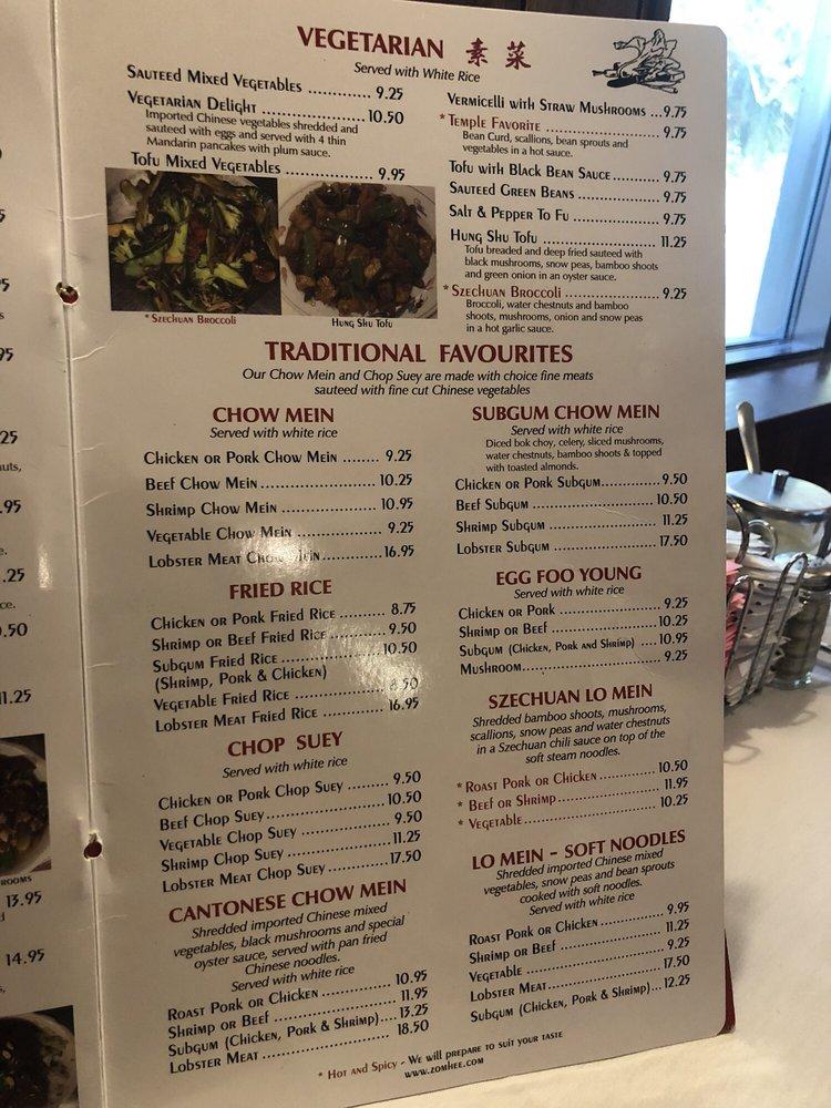 Menu at Zom Hee Chinese Restaurant, Seminole