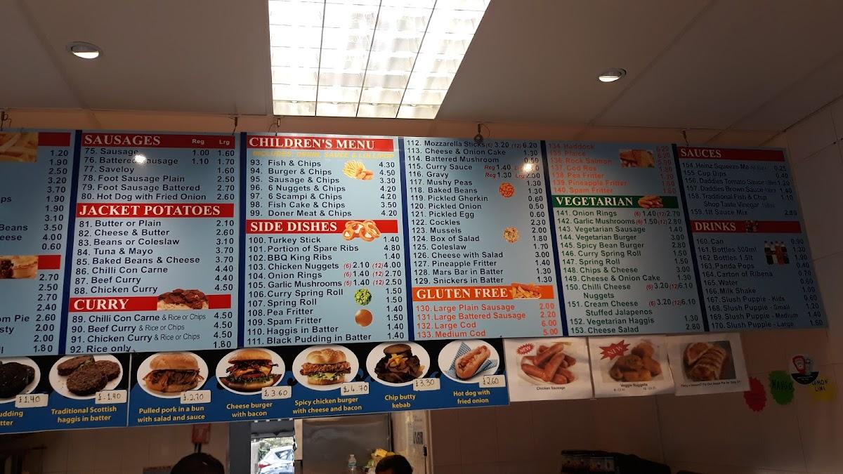 Menu at Totton Fish Bar, Southampton