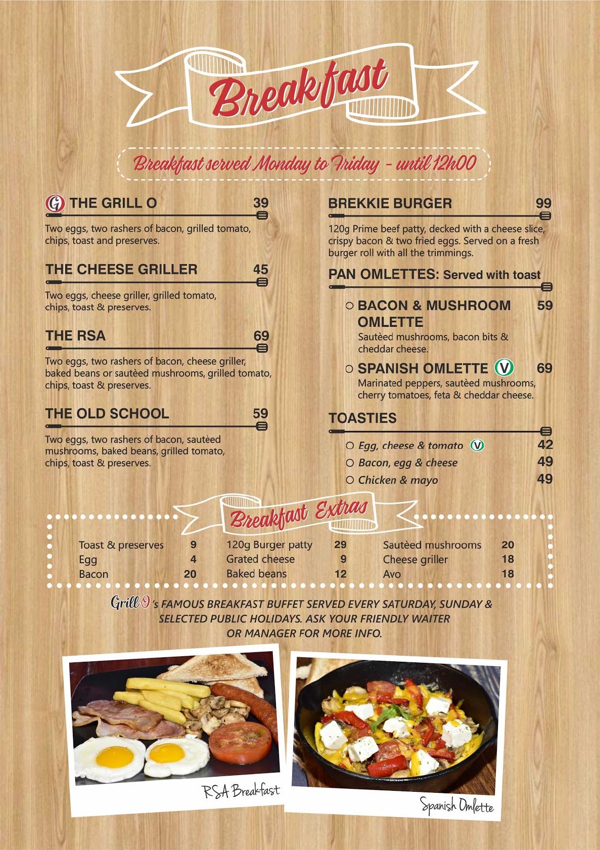 Menu at Grill O Steakery & Diner restaurant, Springs