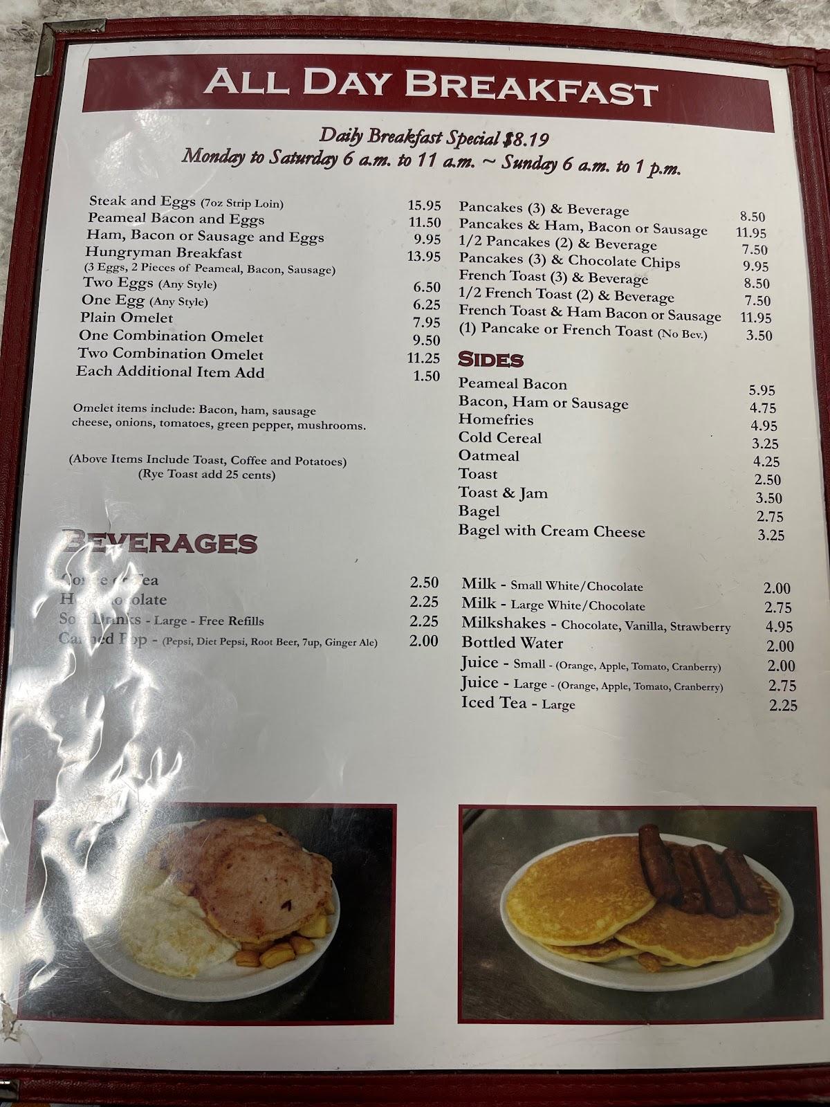 Menu at Hills Maple Leaf Restaurant, Orillia