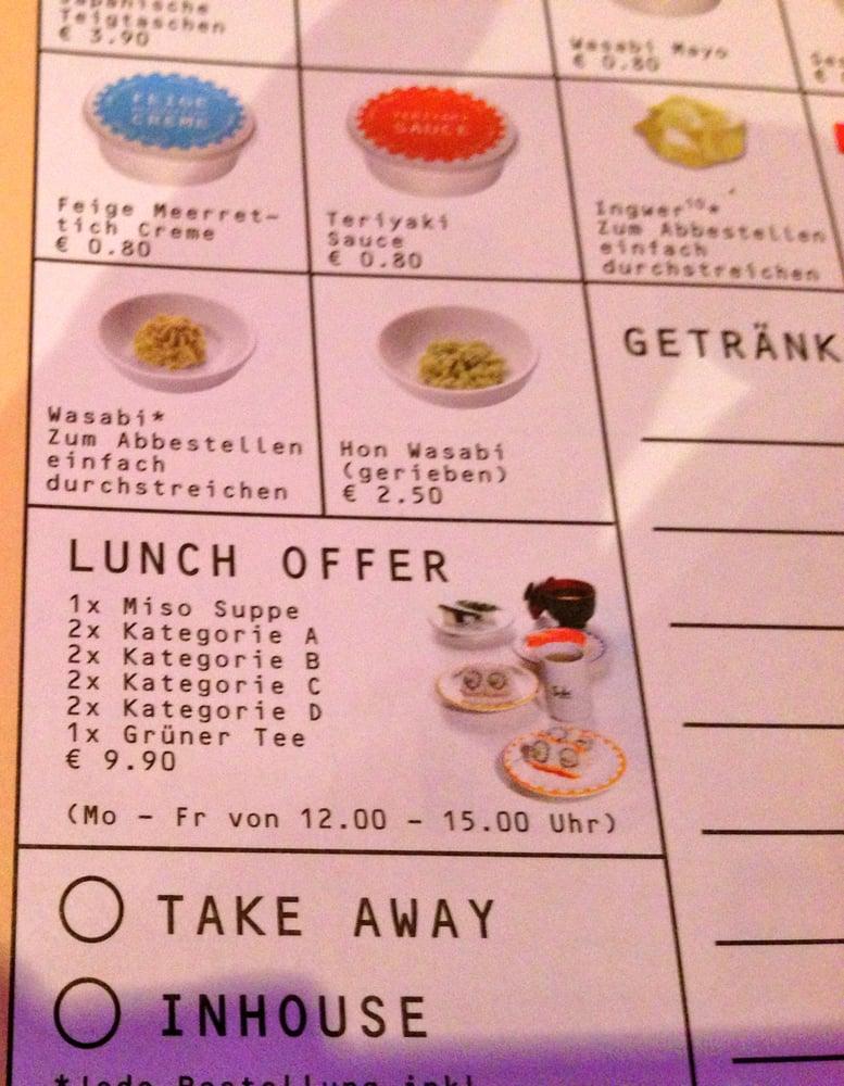 Speisekarte von Sushi Factory Fugu restaurant, Hamburg