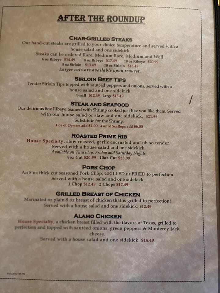 Menu at HitchN Post Restaurant, Williamston