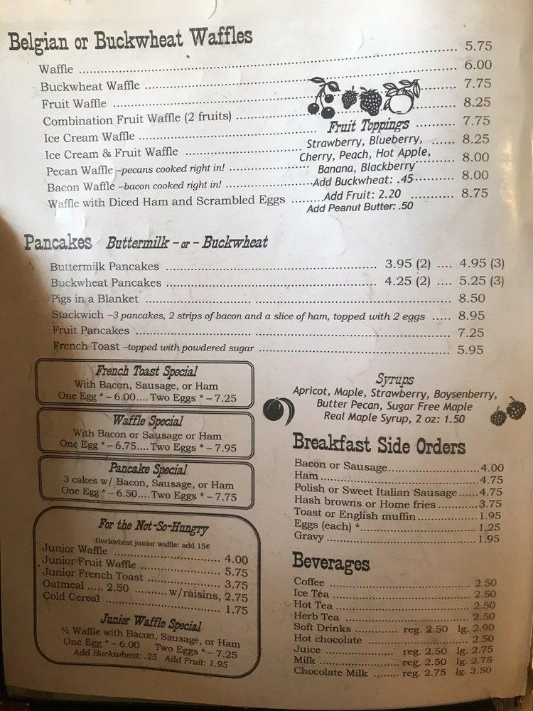 Menu at Waffle Iron restaurant, Prescott