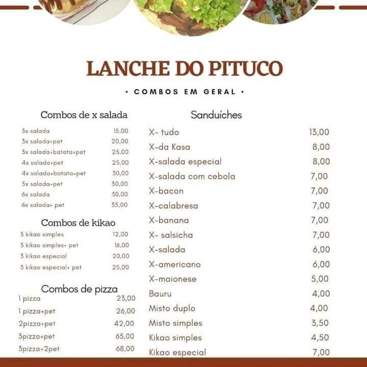 Menu At Lanche Do Pituco Pub Bar Manaus