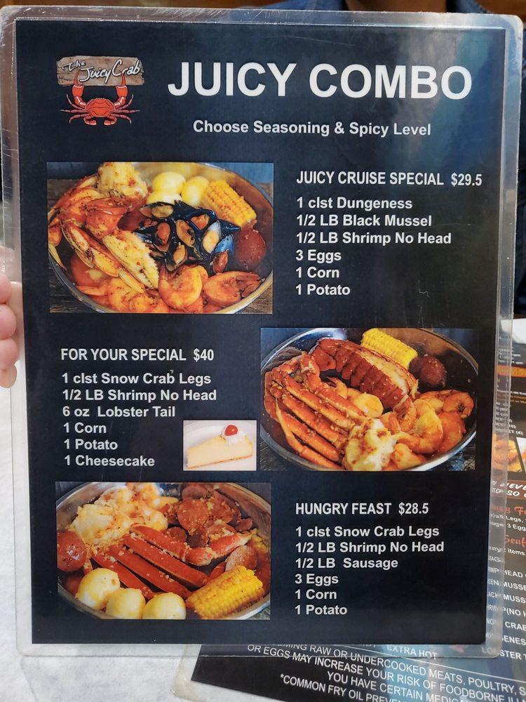 Menu at The Juicy Crab restaurant, Charlotte