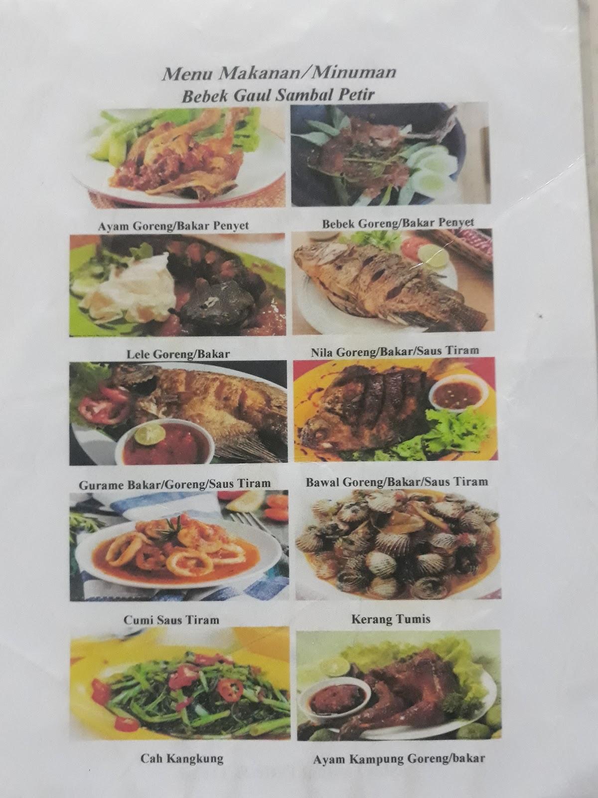 Carta Del Restaurante Pecel Lele Bebek Gaul Sambal Petir Pekanbaru