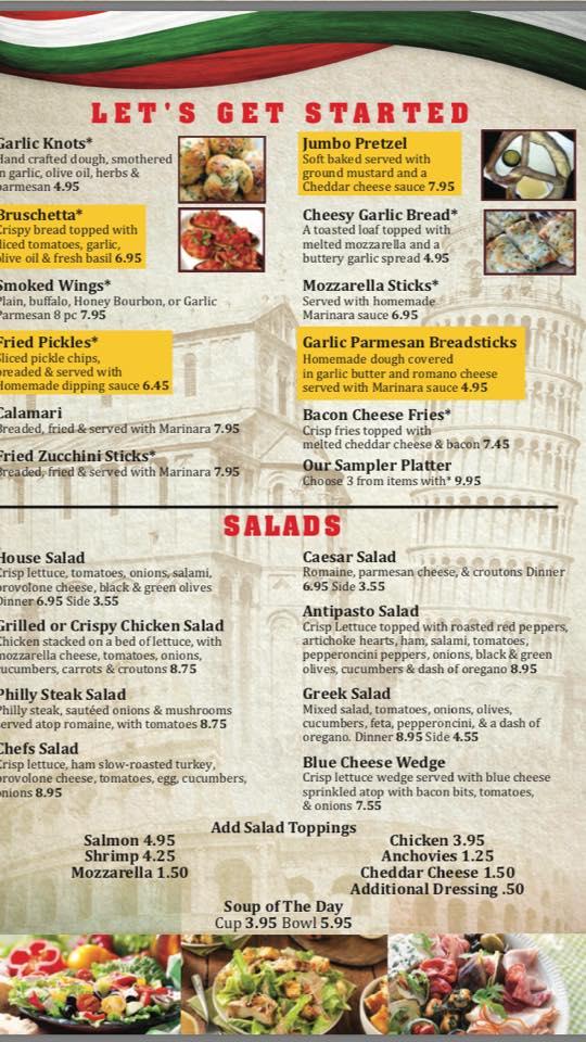 Menu at Sal & Mimma's is now Mama Rosa’s in Hampton va restaurant, Hampton