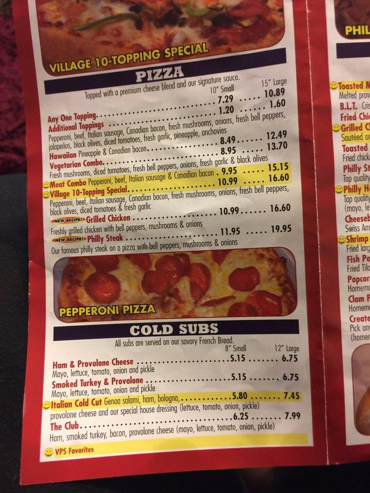 Menu at Village Pizza & Seafood - Texas City pizzeria, Texas City, 25th ...