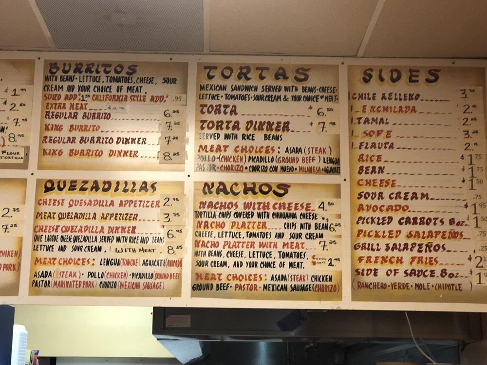 Menu at Carlos's Mexican Grill restaurant, Fox Lake