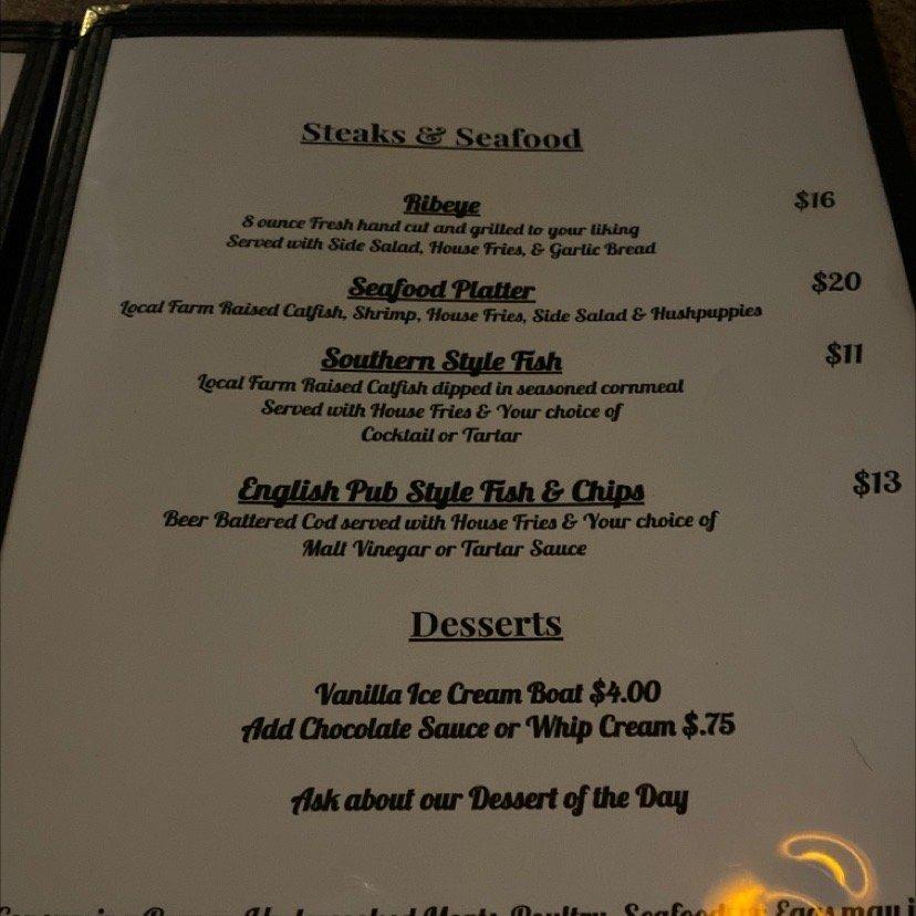 Menu at Castaways pub & bar, Ocean Springs, 2114 Bienville Blvd