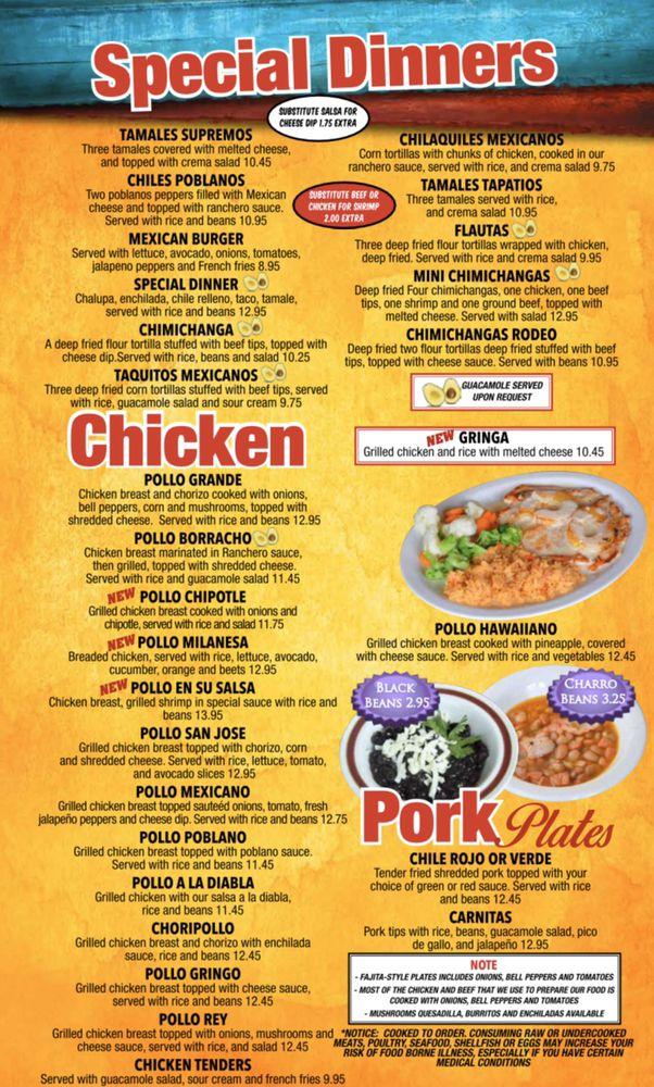Menu at La Loma Mexican Restaurant, Murfreesboro, New Salem Hwy Suite A4