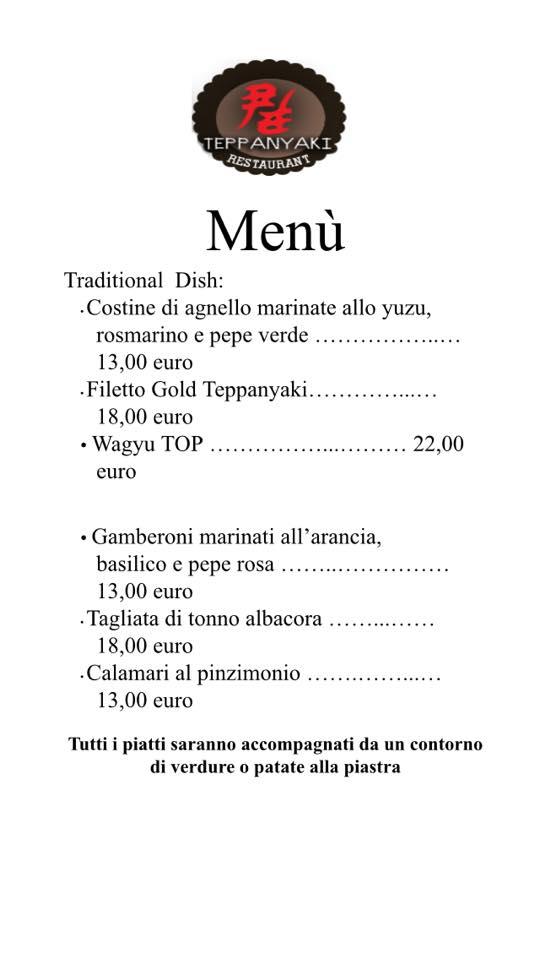 Menu at Bonsai Sushi bar & Teppanyaki Restaurant, Prepezzano