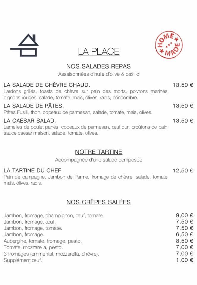 Menu at La Place - Burger Bar, Bonifacio