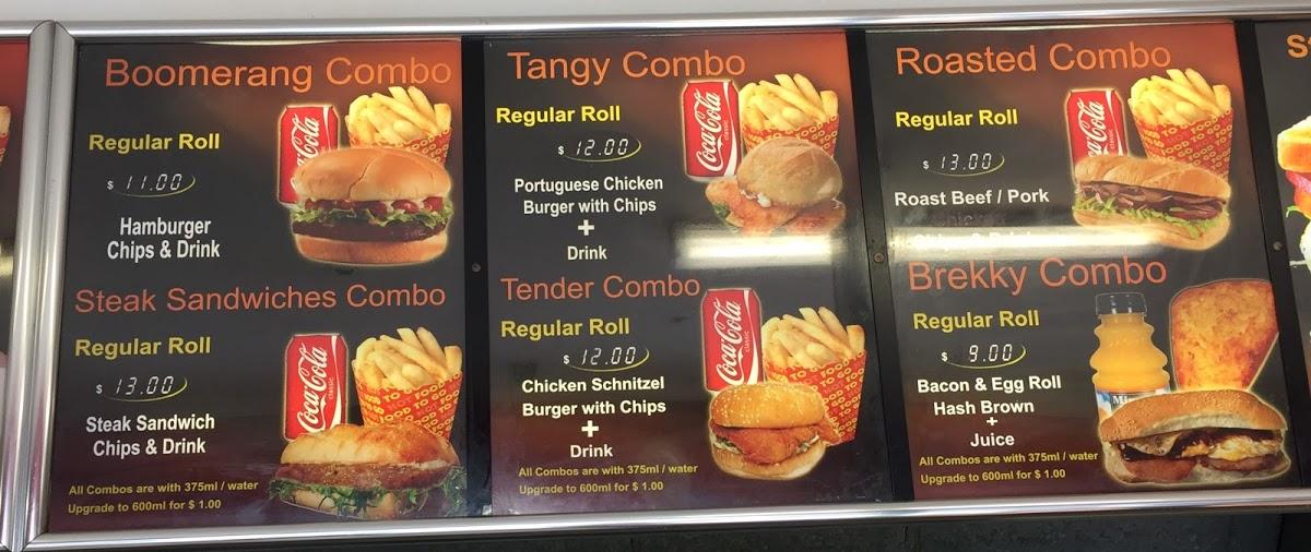 Menu at Boomerang Sandwich Bar, Brookvale