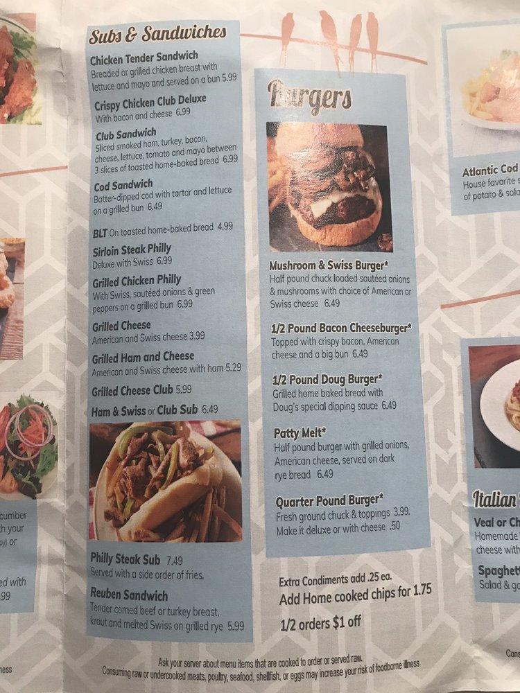 Menu at VanPamel's Hometown Diner restaurant, Hillman