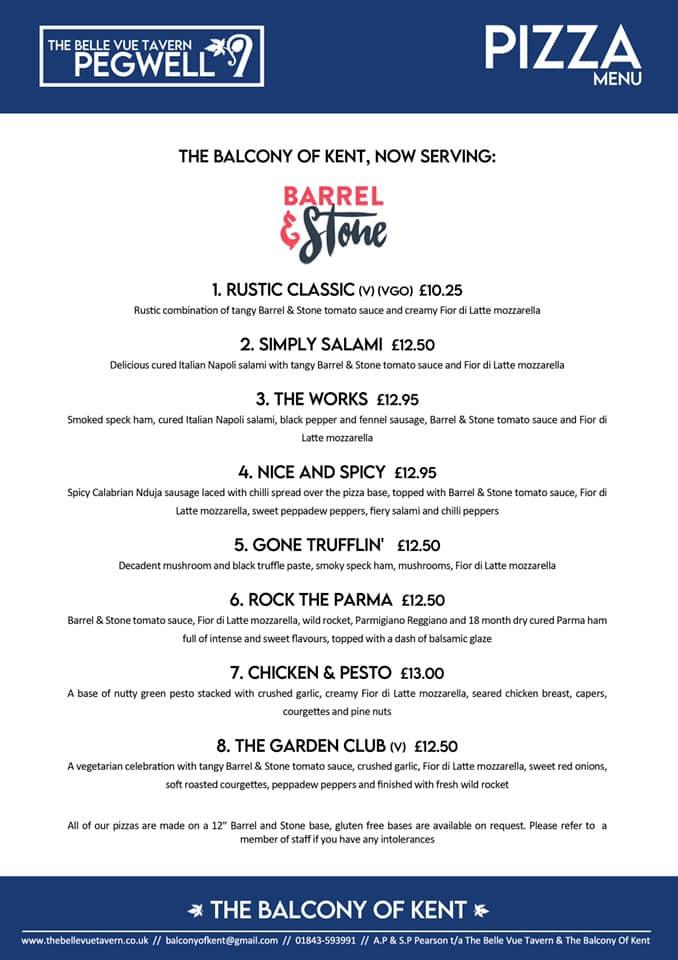 Menu at Belle Vue Tavern pub & bar, Ramsgate