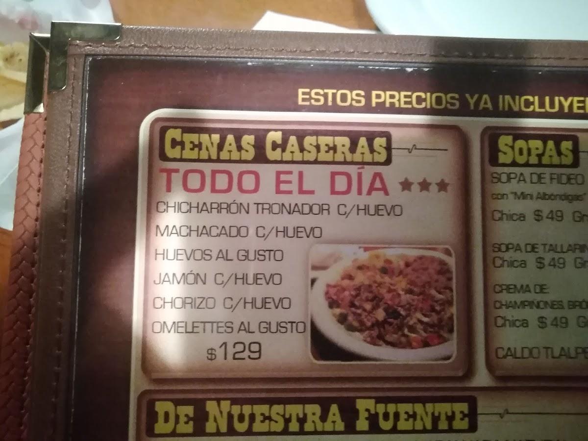 Menu at Charcoal Grill BBQ, Piedras Negras